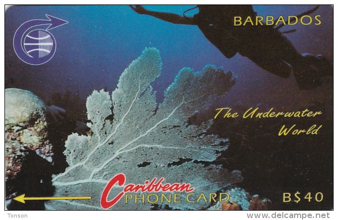 Barbados, BAR-3C, Underwater (old Logo),  2 Scans.   3CBDC - Barbados