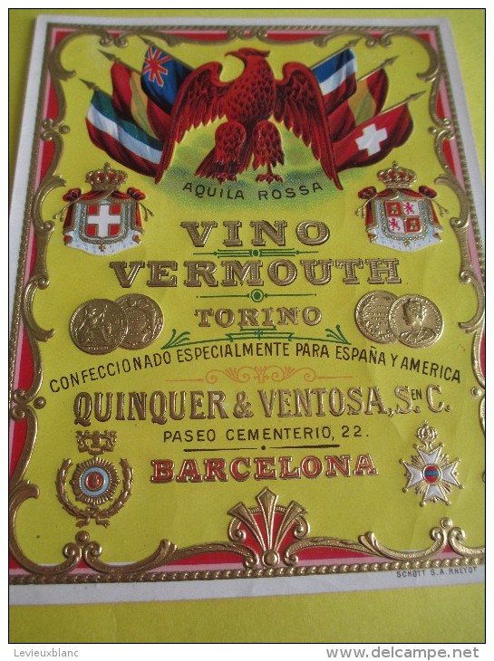 Vino Vermouth/Torino/ Quinquer & Veentosa /Barcelona / Espagne/Vers 1920   ETIQ16 - Autres & Non Classés