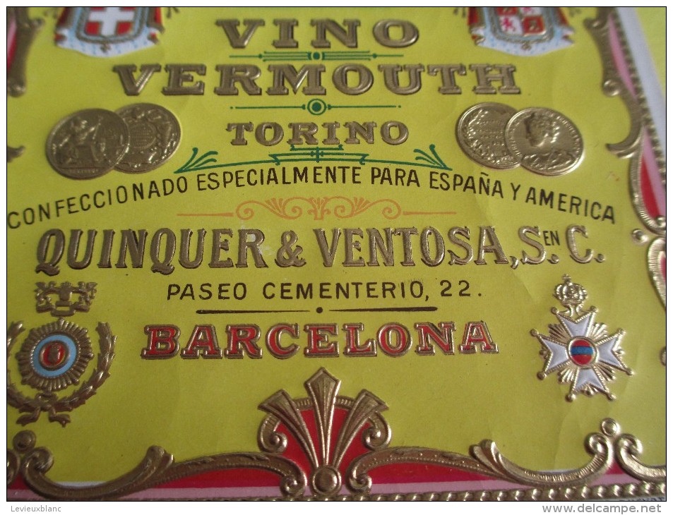 Vino Vermouth/Torino/ Quinquer & Veentosa /Barcelona / Espagne/Vers 1920   ETIQ16 - Otros & Sin Clasificación