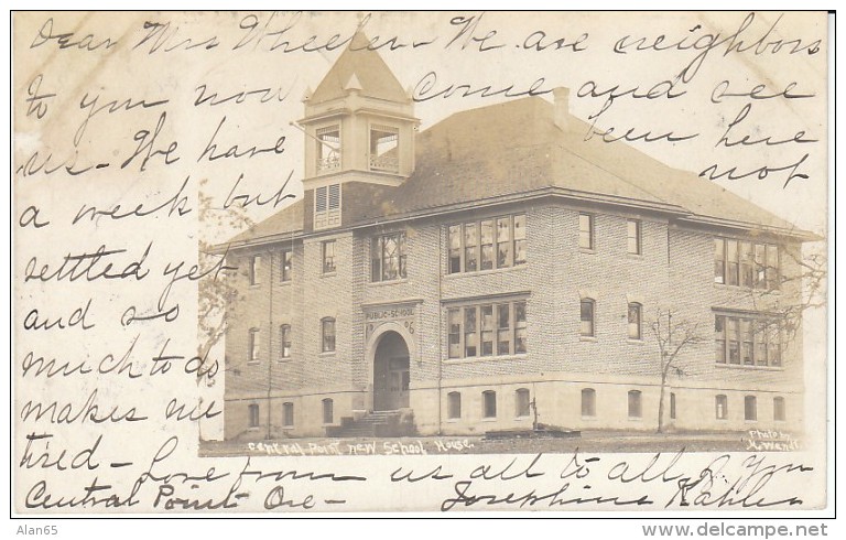 Central Point Oregon, New School House, Architecture, C1900s Vintage Real Photo Postcard - Andere & Zonder Classificatie