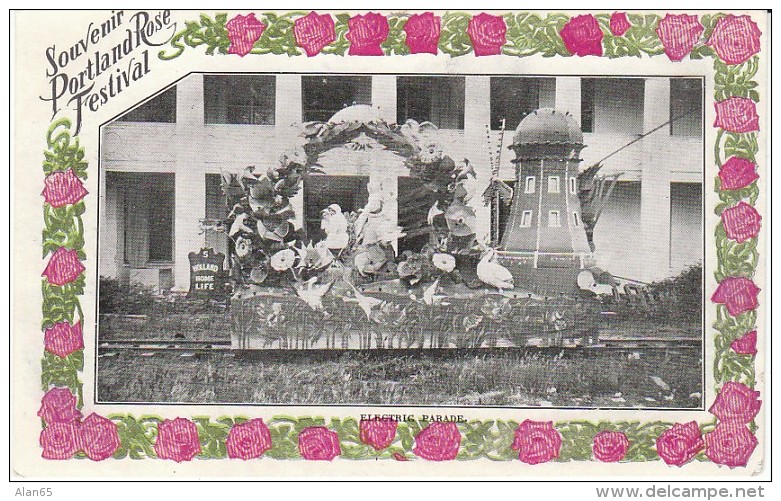 Portland Oregon, Rose Festival Parade Float 'Holland Home Life' Theme, C1900s/10s Vintage Postcard - Portland