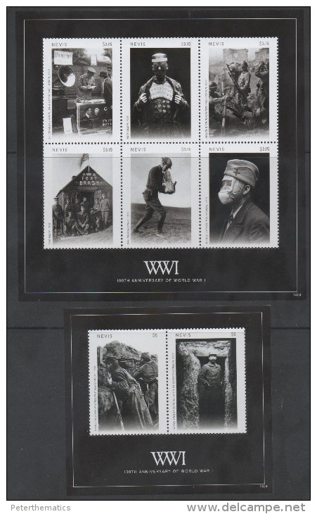 NEVIS ,2014, MNH, WWI, PT. II, BLACK AND WHITE PHOTOS,   SHEETLET+S/SHEET - WW1