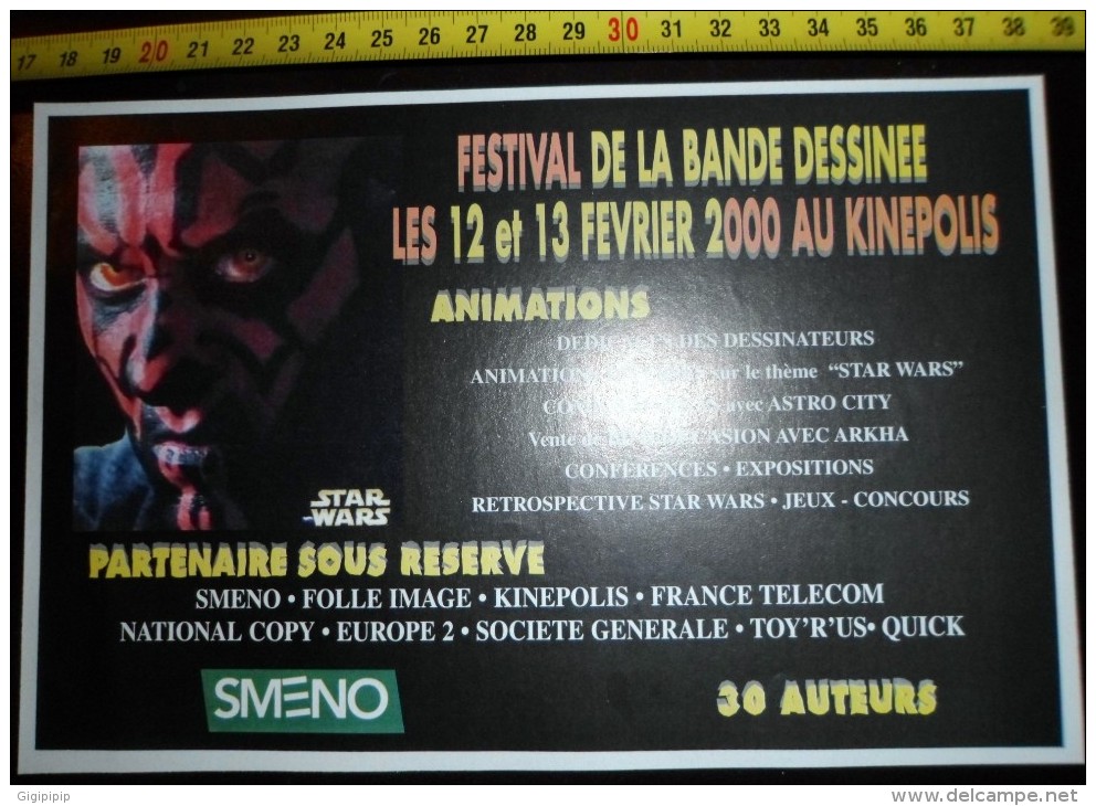 PUB PUBLICITE 8° FESTIVAL DE LA BD BANDE DESSINEE AU KINEPOLIS STAR WARS SMENO - Publicités