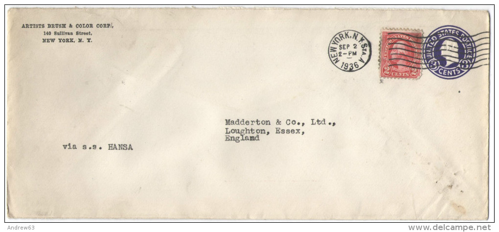 STATI UNITI - UNITED STATES - USA - US - 1936 - Intero Postale - Entier Postal - Postal Stationery - 3 Cents + 2 - Vi... - 1921-40