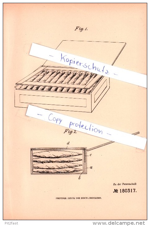 Original Patent - August Scheingraber In Kitzingen  , 1905 , Durchsichtiger Deckel  !!! - Kitzingen