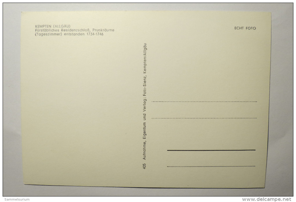 (5/5/17) AK "Kempten (Allgäu)" Fürstäbliches Residenzschloß, Prunkräume (Tageszimmer) - Kempten