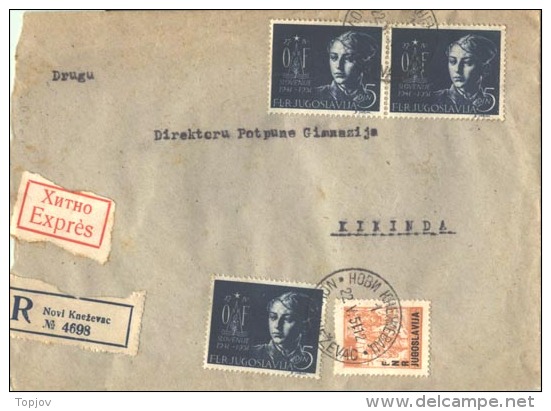 YUGOSLAVIA - SLOVENIJA - Recomm. Letter - OSLOBODILNA FRONTA Stamps   - 1951 - Hôtellerie - Horeca