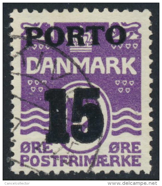 Denmark Danemark Danmark 1934: 15ø/12ø Violet PORTO Overprint, F-VF Used (DCDK00080) - Postage Due