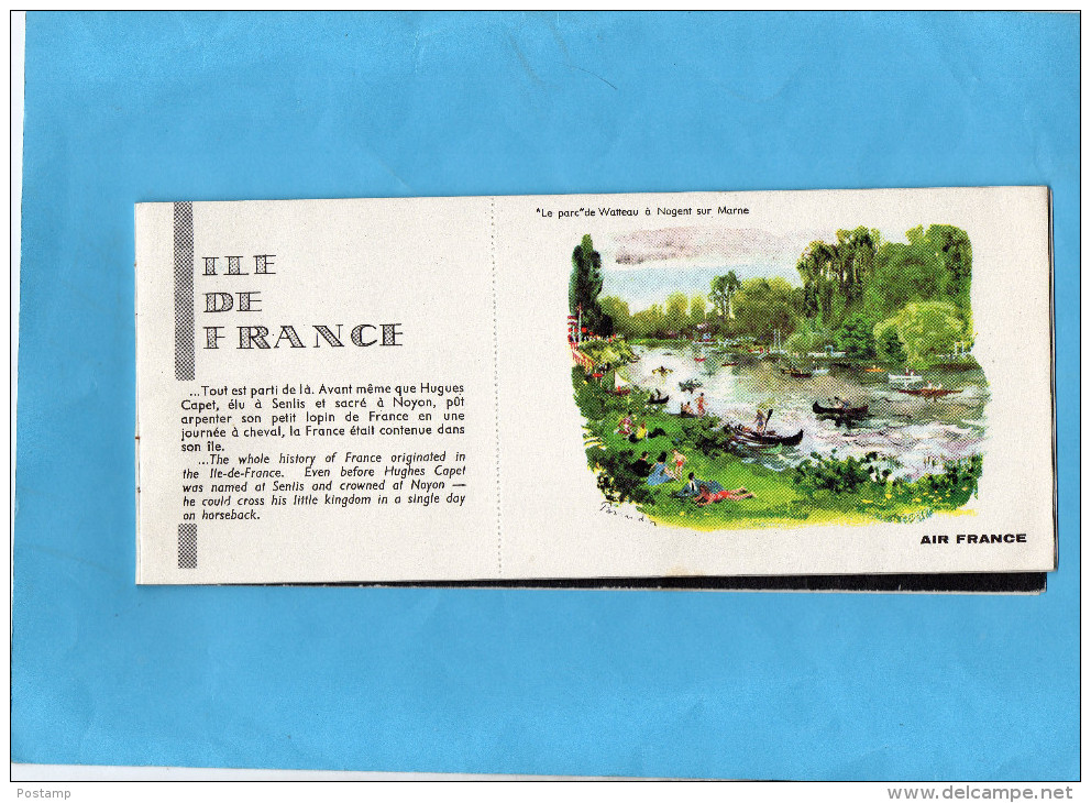 Livret D'accueil Complet "AIR FRANCE" 20 Pages Dont  Une Carte Postale Détachable-le Parc  De Watteau - Autres & Non Classés