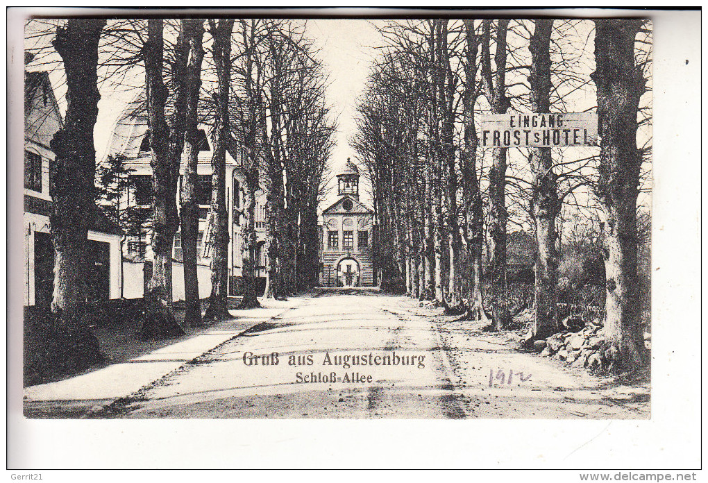 DK 6440 SONDERBURG, Schloss Augustenburg / Augustenborg, Schloss-Allee, Frost's Hotel, 1912 - Nordschleswig