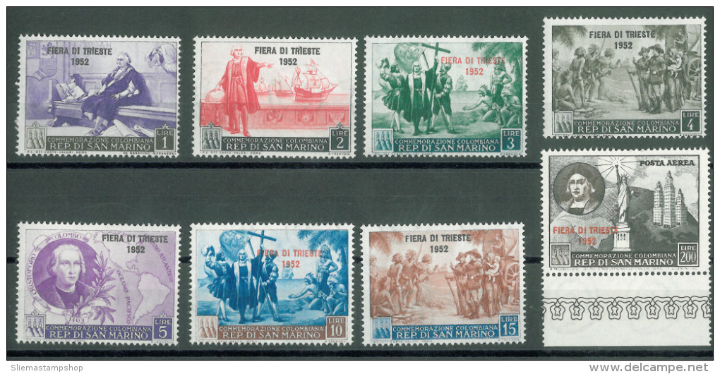 SAN MARINO - 1952 TRIESTE FAIR COLUMBUS - Ungebraucht