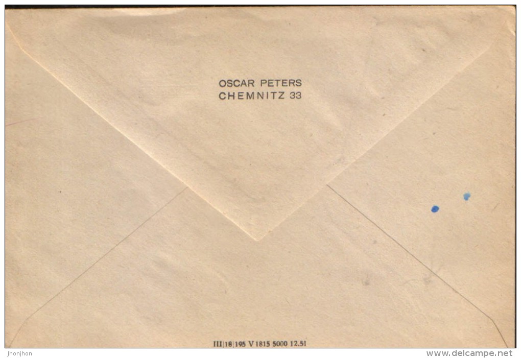 Germany/DDR- Postal Stationery Private Cover Unused - Gerhart Hauptmann,Nobel Preis,6pf Violet - 2/scans - Enveloppes Privées - Neuves