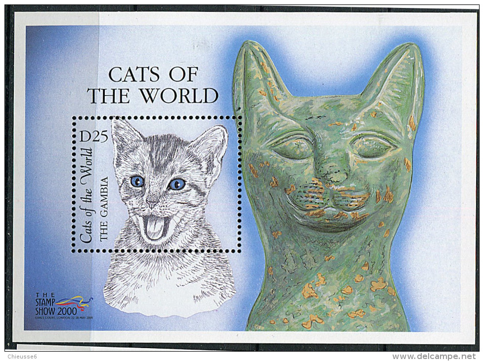 (cl 26 - P24) Gambie ** Bloc N° 476 (ref. Michel Au Dos) - Chats - Gambia (1965-...)