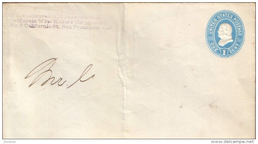 United States - Postal Stationery Cover, Unused -1 Cent ,pale Green - 1901-20