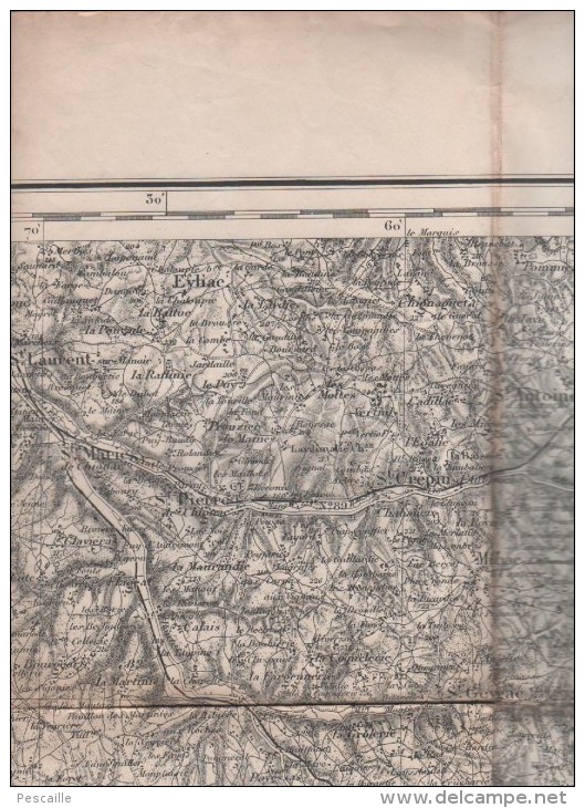 CARTE TOPOGRAPHIQUE BergERAC - ATUR BREUILH LA CROPTE FLEURAC THONAC FANLAC AJAT THENON MILHAC LADOUZE EYLIAC VERGT .... - Topographical Maps