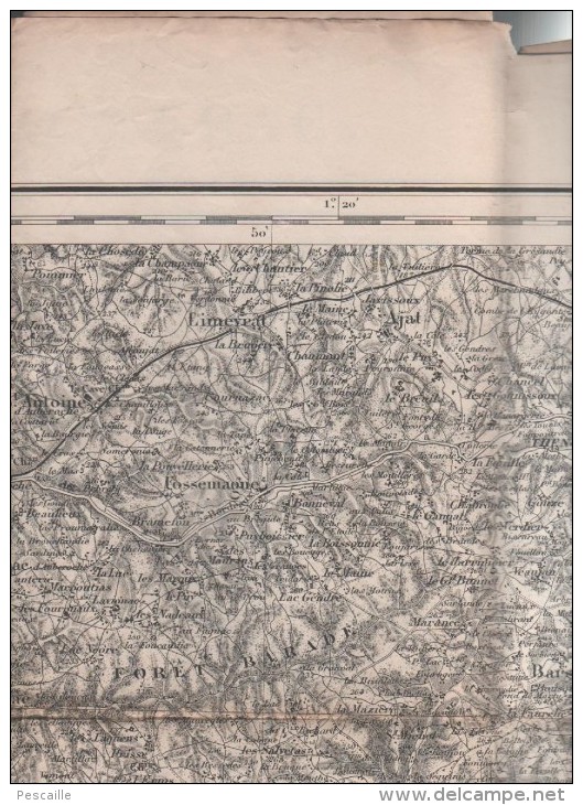 CARTE TOPOGRAPHIQUE BergERAC - ATUR BREUILH LA CROPTE FLEURAC THONAC FANLAC AJAT THENON MILHAC LADOUZE EYLIAC VERGT .... - Mapas Topográficas