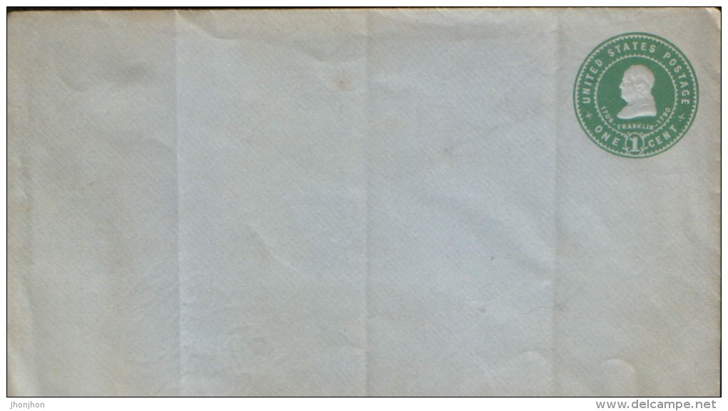 United States - Postal Stationery Cover, Unused -1 Cent , Intense Green, Benjamin Franklin - 1901-20