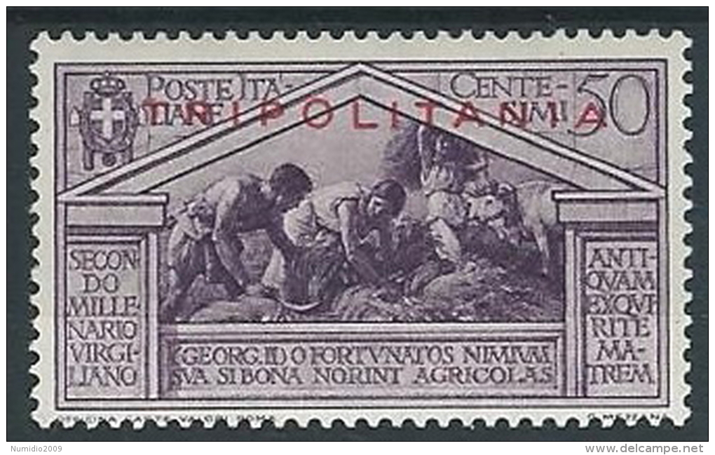 1930 TRIPOLITANIA VIRGILIO 50 CENT MH * - ED975 - Tripolitania