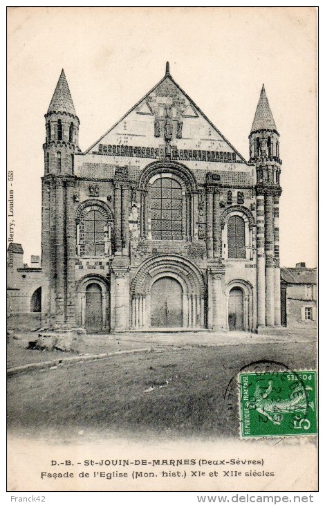 79. Saint Jouin De Marnes. Façade De L'eglise - Saint Jouin De Marnes