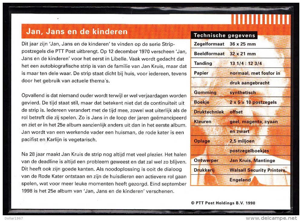 NETHERLANDS 6-10-1998  MAPJE 198  POSTFRIS MNH ** - Neufs