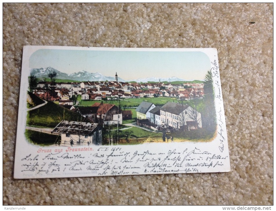 Traunstein Postkarte Ansichtskarte AK Litho 1901 Gelaufen Gruss Aus Traunstein - Traunstein