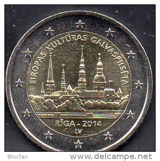 Europa Kultur-Hauptstadt Riga Stadt-Architektur Sondermünze Latvija 2014 Stg.12€ Münze Lettland Mzz.LV 2€ Coin Of,Latvia - Lettland