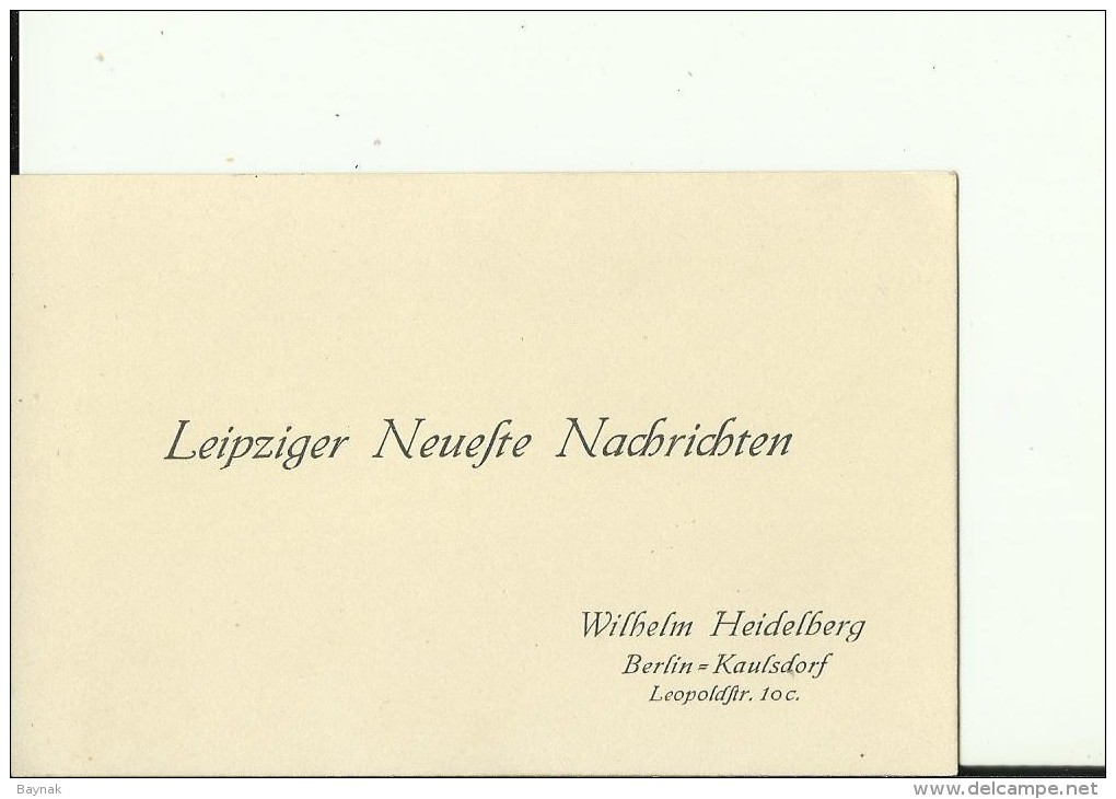 DEUTSCHLAND  --  VISITING CARD  --   LEIPZIGER NEUEFTE NACHRICHTEN - Visitenkarten