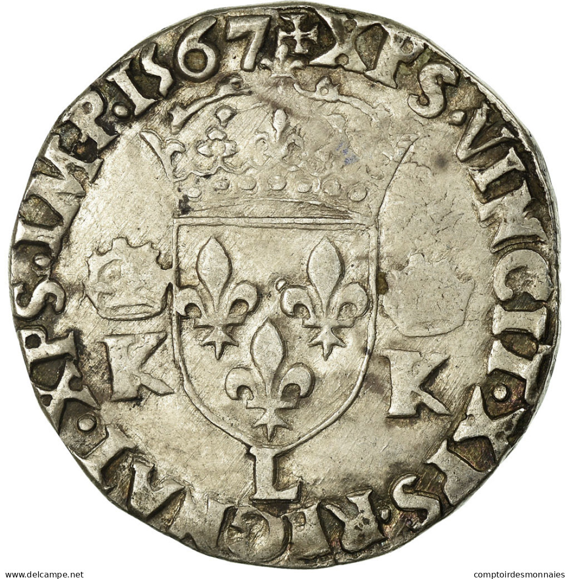 Monnaie, France, Teston, 1567, Bayonne, TTB, Argent, Sombart:4610 - 1560-1574 Charles IX