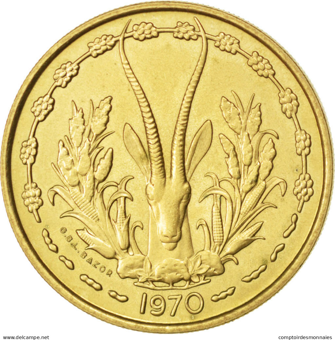 Monnaie, West African States, 25 Francs, 1970, SPL, Aluminum-Bronze, KM:E5 - Otros – Africa