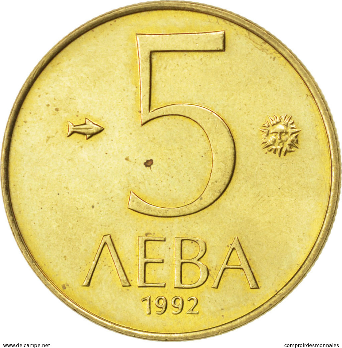 Monnaie, Bulgarie, 5 Leva, 1992, SPL, Nickel-brass, KM:204 - Bulgarie