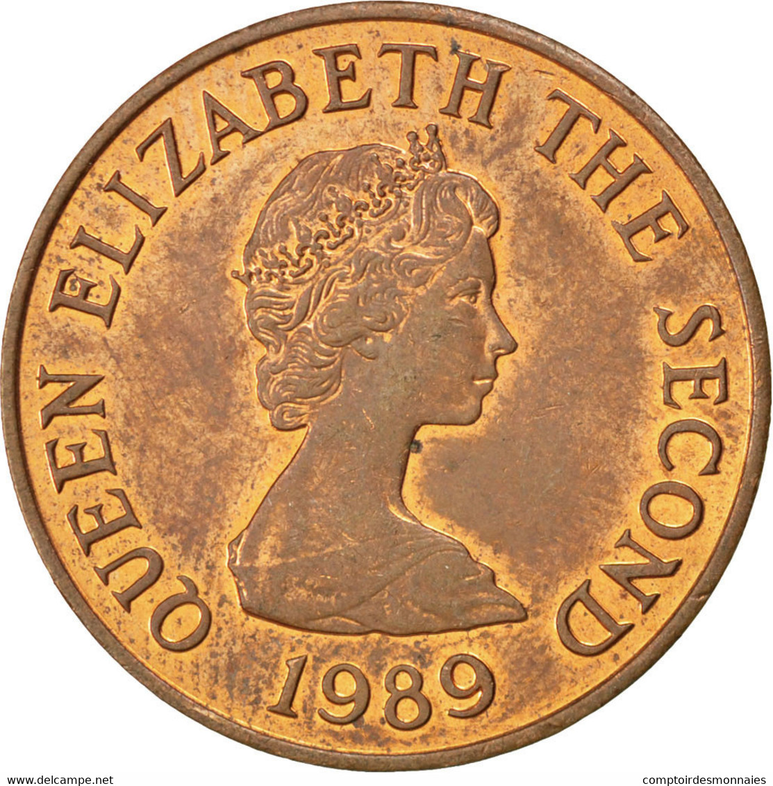 Monnaie, Jersey, Elizabeth II, 2 Pence, 1989, SPL, Bronze, KM:55 - Jersey