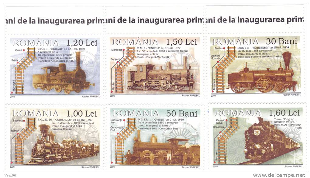 TRAINS 2006  FULL SET, MNH,ROMANIA.PRICE FACE VALUE! - Ungebraucht