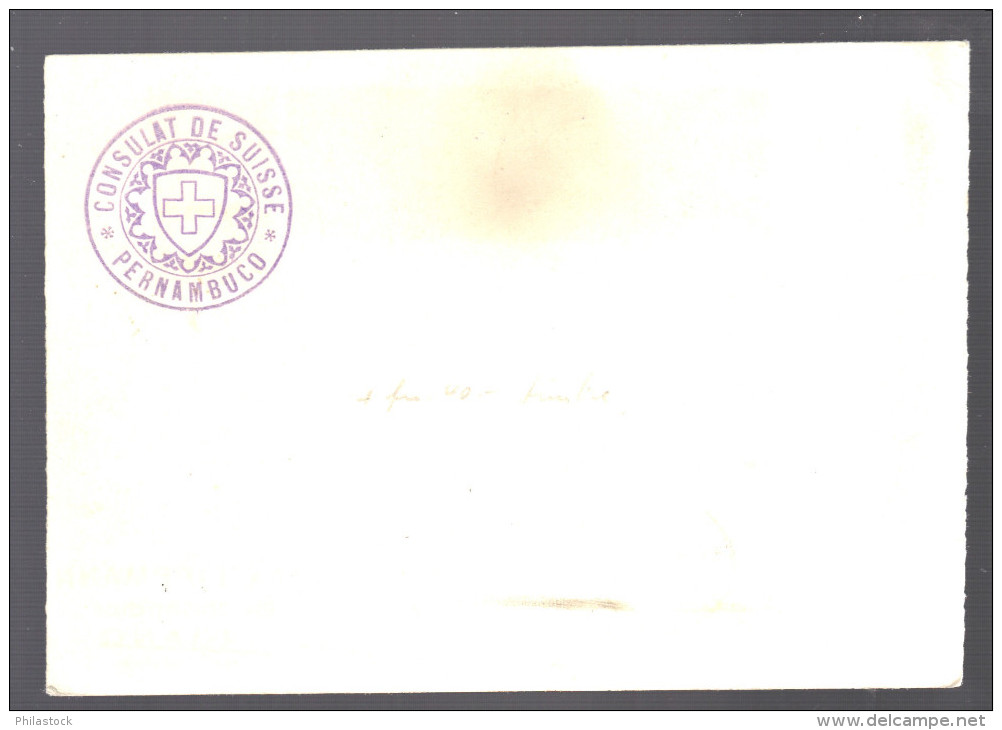 BRESIL 1933 CP Pernambuco Par Friedrichshafen Pour La Suisse Via Condor Zeppelin - Airmail