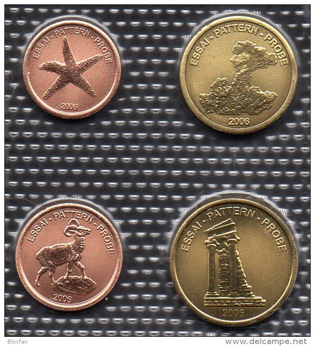 Muster EURO Cyprus 2006 Stg 20€ Stempelglanz Der Staatlichen Münze Zypern Set 1-20C Probe Coins Republik Of South-Kibris - Chypre