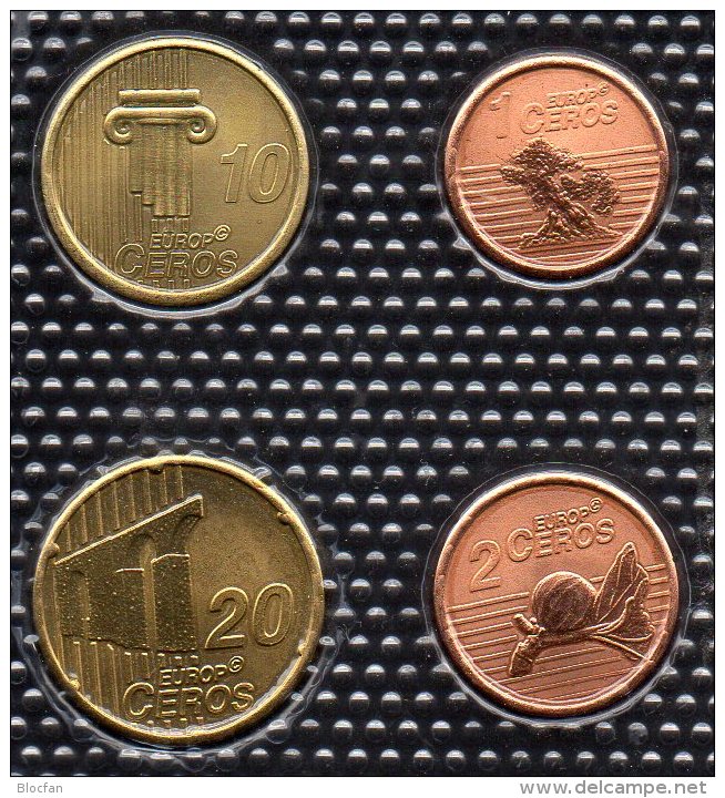 Muster EURO Cyprus 2006 Stg 20€ Stempelglanz Der Staatlichen Münze Zypern Set 1-20C Probe Coins Republik Of South-Kibris - Zypern