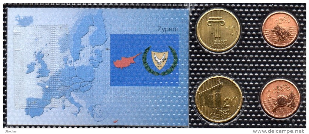 Muster EURO Cyprus 2006 Stg 20€ Stempelglanz Der Staatlichen Münze Zypern Set 1-20C Probe Coins Republik Of South-Kibris - Chypre