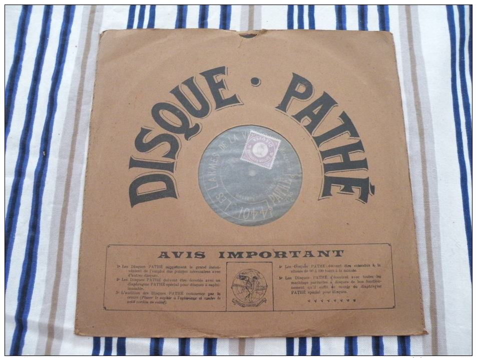 Disque Pathé Saphir 90 à 100 Tour,29cm - 4406 & 4401 Les Larmes De La Vie, Lettre à La Première - 78 T - Disques Pour Gramophone