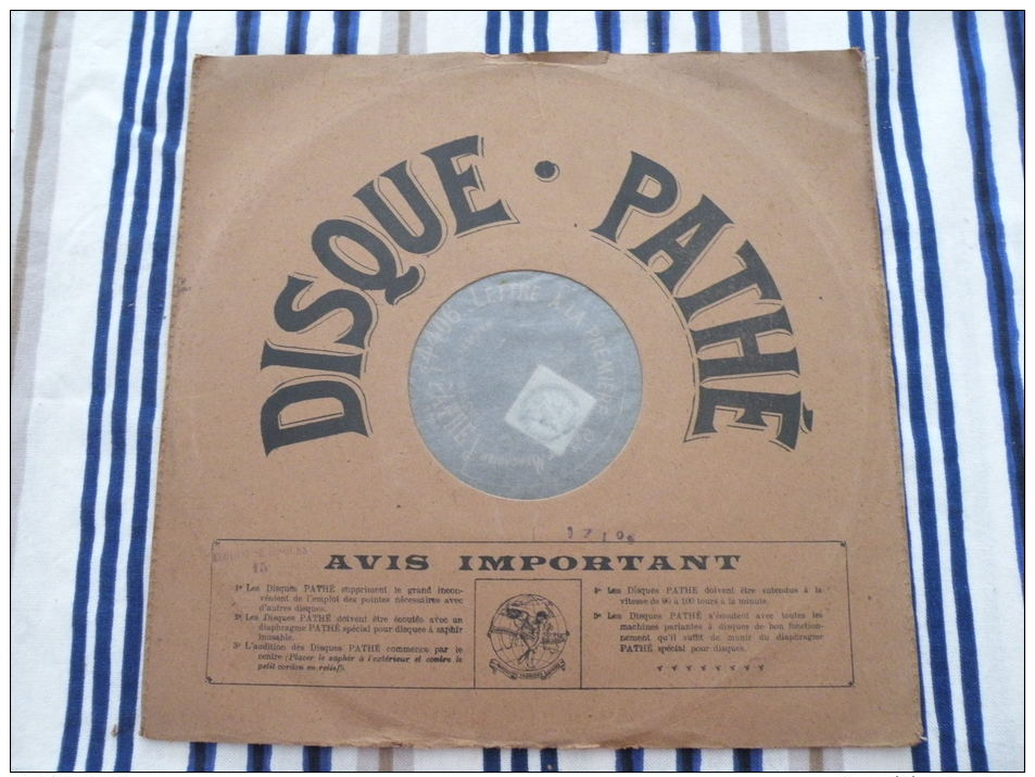 Disque Pathé Saphir 90 à 100 Tour,29cm - 4406 & 4401 Les Larmes De La Vie, Lettre à La Première - 78 T - Disques Pour Gramophone