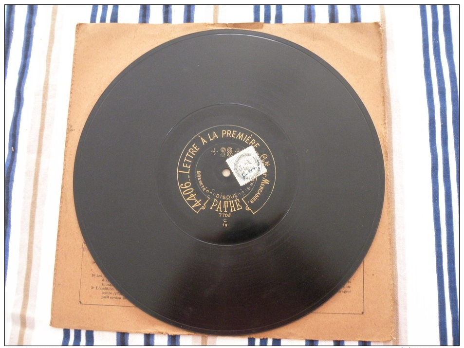 Disque Pathé Saphir 90 à 100 Tour,29cm - 4406 & 4401 Les Larmes De La Vie, Lettre à La Première - 78 Rpm - Schellackplatten