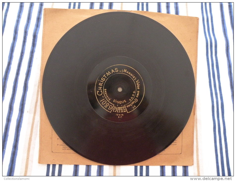 Disque Pathé Saphir 90 à 100 Tour,29cm - 5501 & 6501, Quand L'amour Meurt (Crémieux), Christmas (Margis) - 78 T - Disques Pour Gramophone