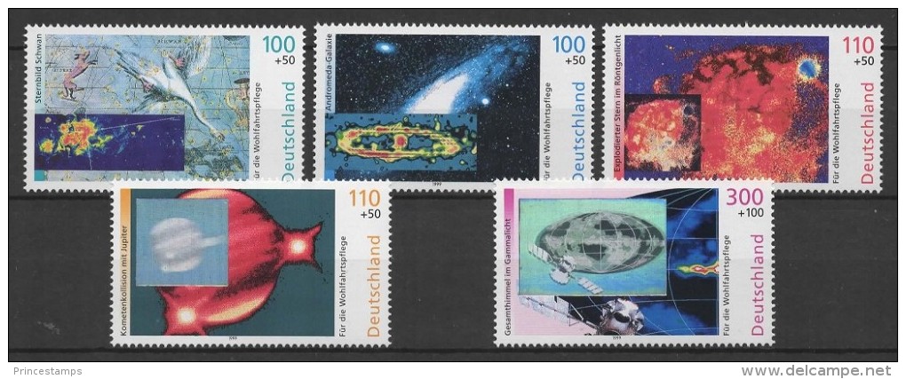 Germany - RFA (1999) Yv. 1909/13  /  Espace - Space - Spaceship - Astronaut - Moonlanding - UNUSUAL Hologram - Altri & Non Classificati