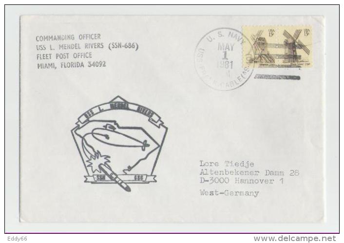Naval Cover USS L.Mendel Rivers SSN 686 - Sous-marins