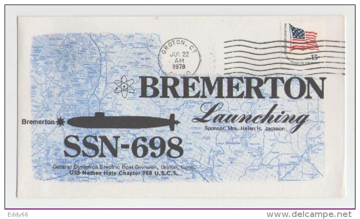 4 Verschiedene Naval Cover USS Bremerton SSN 698 - Sous-marins