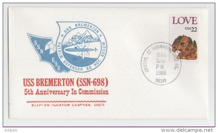 4 Verschiedene Naval Cover USS Bremerton SSN 698 - Sous-marins