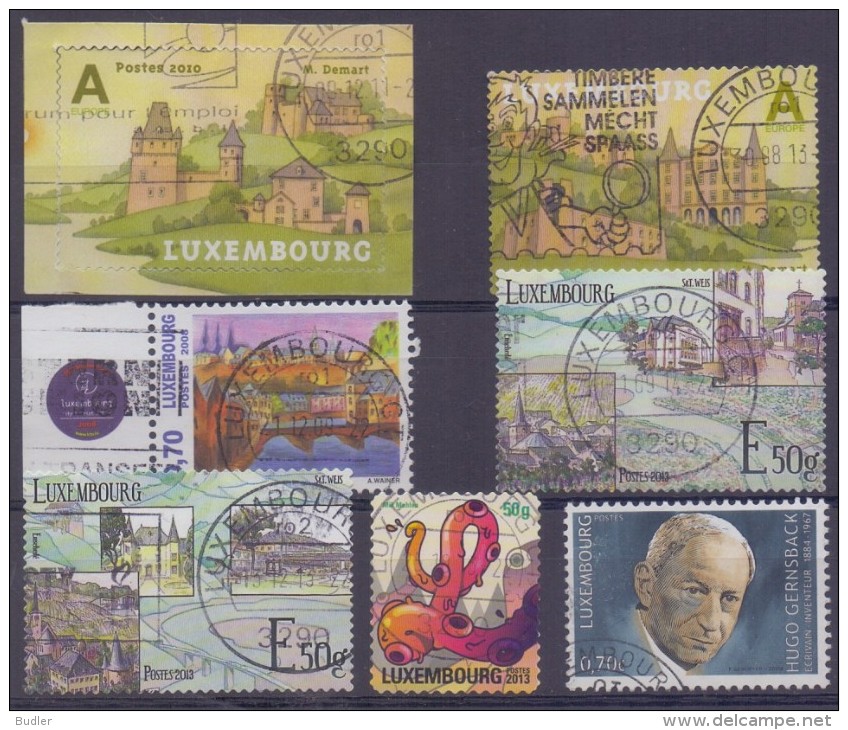 LUXEMBOURG : 7 Timbres Oblitérés Récents (2004-14). - Usados