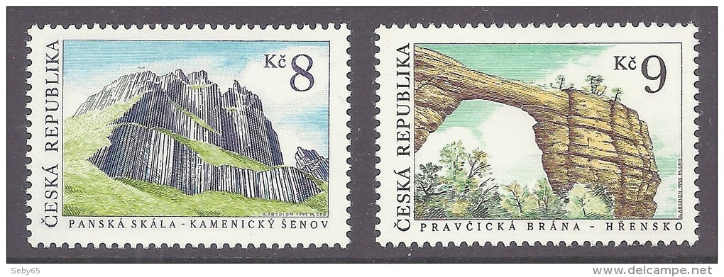 Czech Republic 1995 - Panska Skala, Pravcicka Brana, Volcanic Rock Formations, Geology, Mountains, Arc, Arch, Basalt MNH - Nuovi