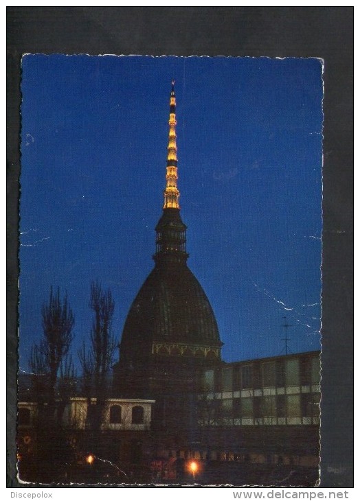 L2854 Torino, La Molte  - Nocturn, Nuit, Night, Nacht - Ed. Cambursano - Used 1972 - Timbro Targa Non Abusare Di Farmaci - Mole Antonelliana
