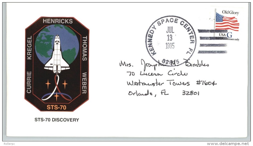 080328 LAUNCH STS - 70 [SHUTTLE DISCOVERY] KENNEDY SPACE CENTER FL /JUL 13,1995 / 32815 [COVER, HANDBOOK, PATCH & DESC] - Etats-Unis