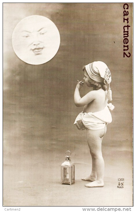 BEBE ENFANT LUNE MOON BABY LANTERNE HUMOUR FANTAISIE - Autres & Non Classés