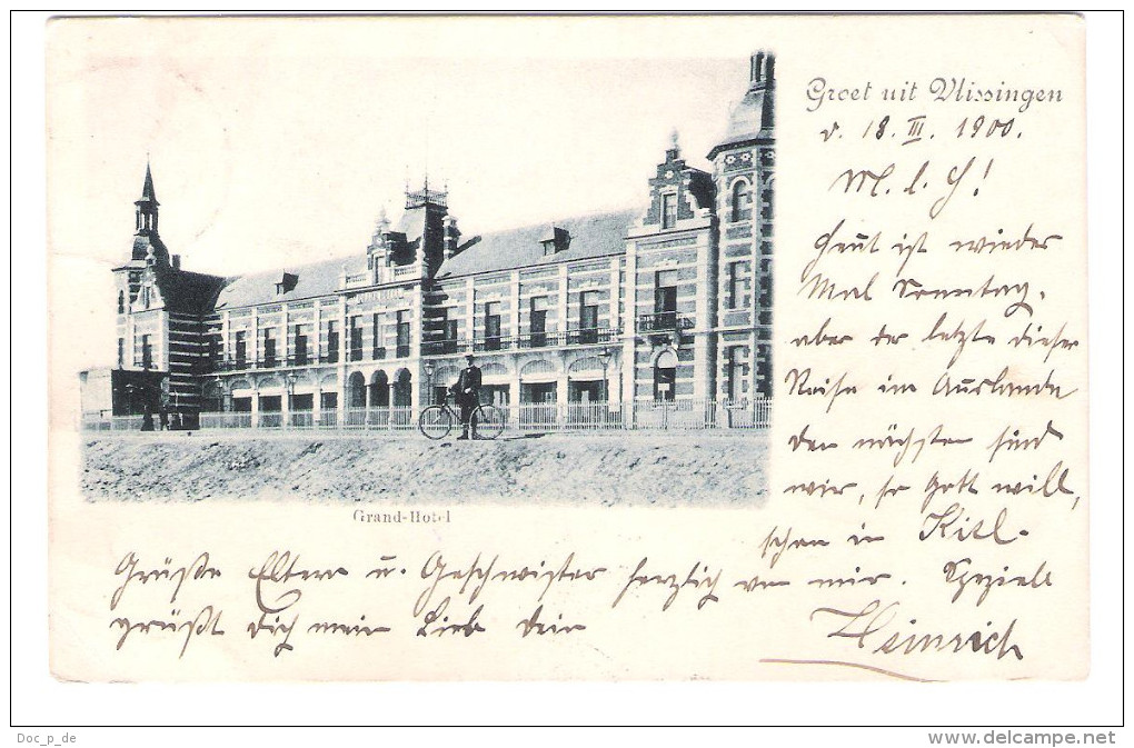 Niederlande - Vlissingen - Grand Hotel - 1900 Old Card + Stamp - Vlissingen